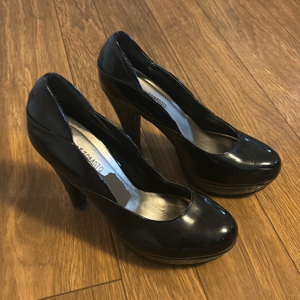 Hot Tomato Black Heels Size 7-Decent Condition-Some Pictured Scuffs